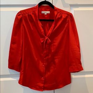 Loft Front Tie 3/4 Sleeve Blouse